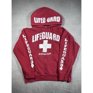 Unisex Officially Licensed Lifeguard Hoodie Red Size S Hilton Head Island